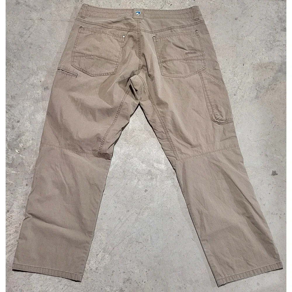 Mens Kuhl Rydr Pants 36x30 Tan Khaki Outdoor Hiking Work Utility Great Condition
